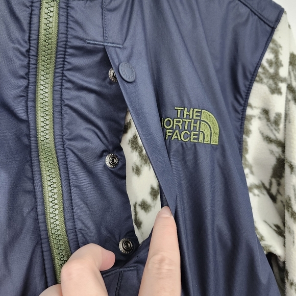 The North Face Mens Half Zip Size M Navy Softshell Printed Fleece Winter Outdoor - Picture 3 of 8